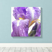 Botanische Paarse irisfoto Canvas Afdruk (Insitu (Houten vloer))
