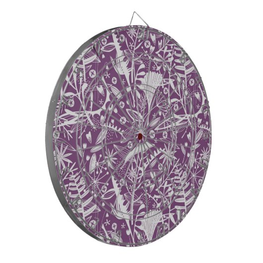Botanische Paarse Modern Dartbord (Voorkant Links)