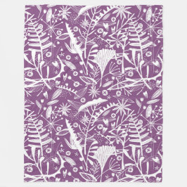 Botanische Paarse Modern Fleece Deken