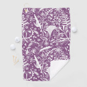 Botanische Paarse Modern Golfhanddoek (Insitu)