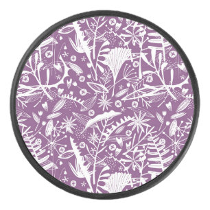 Botanische Paarse Modern Hockey Puck