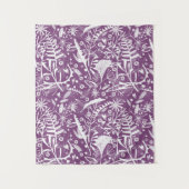 Botanische Paarse Modern Wandkleed (Voorkant)