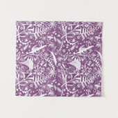 Botanische Paarse Modern Wandkleed (Voorkant (horizontaal))