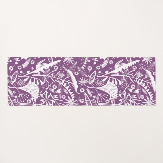 Botanische Paarse Modern Yogamat (Achterkant (horizontaal))