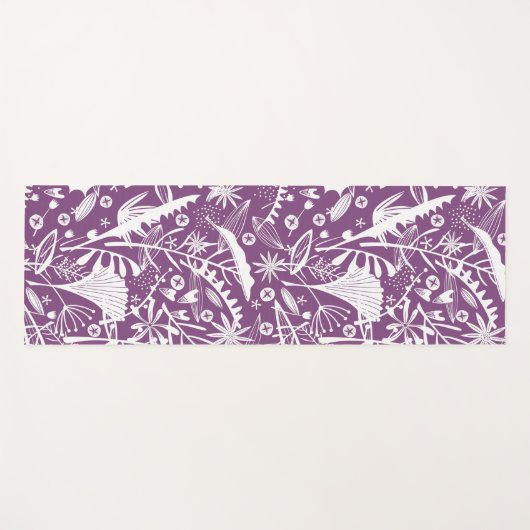 Botanische Paarse Modern Yogamat (Voorkant (horizontaal))