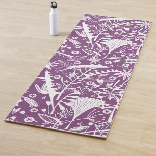 Botanische Paarse Modern Yogamat