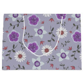 Botanische Paarse moderne wilde bloem Groot Cadeauzakje (Voorkant)