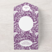 Botanische Paarse olievlek All In One Uitnodiging (Buitenkant)