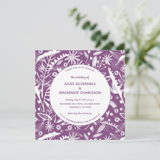 Botanische Paarse olievlek Kaart (Staand voorkant)