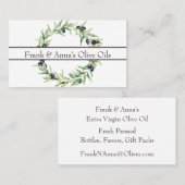 Botanische Paarse Olijfkrans Olijfolie Visitekaartje (Voorkant / Achterkant)