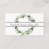 Botanische Paarse Olijfkrans Olijfolie Visitekaartje (Voorkant)