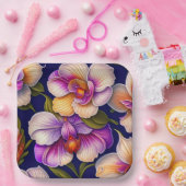 Botanische Paarse orchideeën Papieren Bordje (Feest)