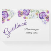 Botanische paarse pansieborst gastenboek (Voorkant)