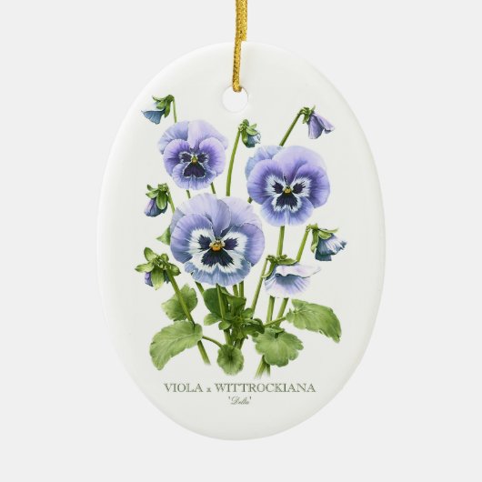 Botanische Paarse Pansies Keramisch Ornament (Voorkant)