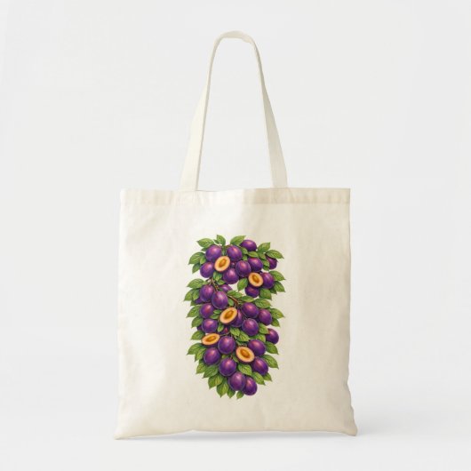 Botanische Paarse Pruimen Oogst Tote Bag (Voorkant)