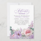 Botanische Paarse Roze Bloemen Boho Repetitie Dine Kaart (Voorkant)