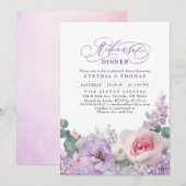 Botanische Paarse Roze Bloemen Boho Repetitie Dine Kaart (Voorkant / Achterkant)