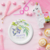 Botanische paarse trouwpapieren borden papieren bordje (Feest)