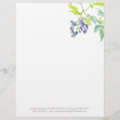 Botanische paarse wijnstok bruiloft briefhoofd (Voorkant)