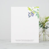 Botanische paarse wijnstok bruiloft briefhoofd (Staand voorkant)