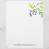 Botanische paarse wijnstok bruiloft briefhoofd (Voorkant / Achterkant)