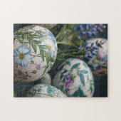 Botanische paaseieren sluiten legpuzzel (Horizontaal)
