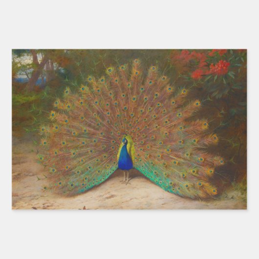botanische pacocks Peafowl Inpakpapier Vel (Voorkant 3)
