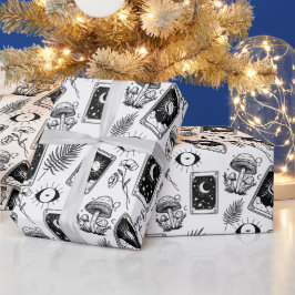 botanische paddenstoel van de heksentarot cadeaupapier