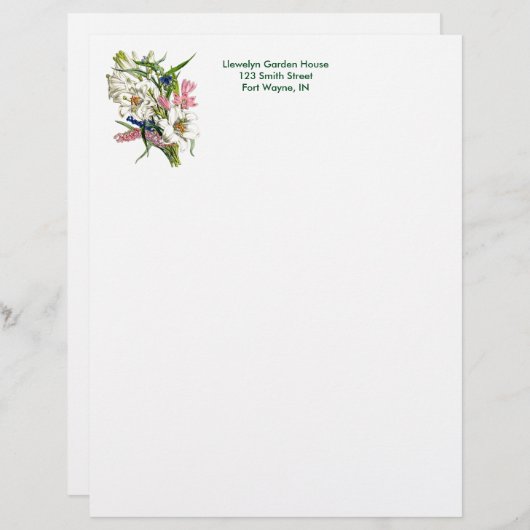 botanische pagina briefhoofd ontwerp (Voorkant / Achterkant)