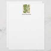 botanische pagina - Fern Persoonlijk Briefhoofd (Voorkant / Achterkant)