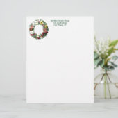  botanische pagina - Floral Wreate Custom Briefhoofd (Staand voorkant)
