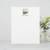  botanische pagina - witte hydrangea briefhoofd ontwerp (Staand voorkant)