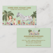 Botanische Palm HORSE HOND HUMANE THERAPIE Visitekaartje (Voorkant / Achterkant)