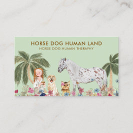 Botanische Palm HORSE HOND HUMANE THERAPIE Visitekaartje