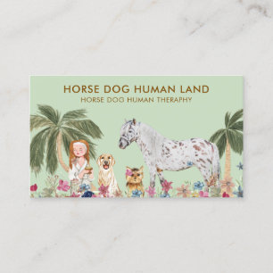 Botanische Palm HORSE HOND HUMANE THERAPIE Visitekaartje