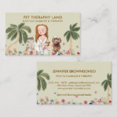 Botanische Palm Kat HOND MENSELIJKE massage THERAP Visitekaartje (Voorkant / Achterkant)