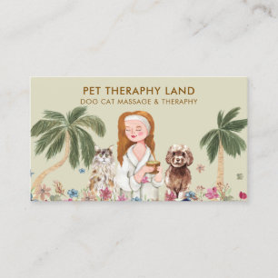 Botanische Palm Kat HOND MENSELIJKE massage THERAP Visitekaartje