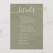 Botanische palm laat details van de QR-code van de Informatiekaartje (Voorkant)