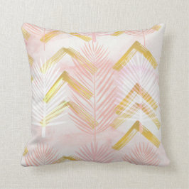 Botanische palm Leaf Pink & Gold Kussen