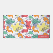 Botanische palmbladeren organische vormen patroon bureaumat (Voorkant)