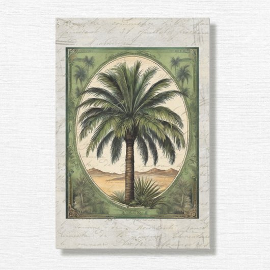 Botanische palmboom  Ephemera 5 Decoupage Tissuepapier