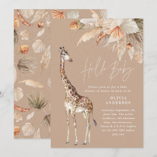 Botanische pampagras moderne giraffe safari chic  kaart
