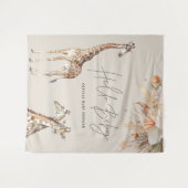 Botanische pampagras moderne giraffe safari chic  wandkleed (Voorkant (horizontaal))