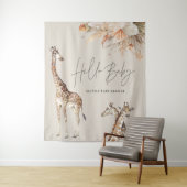 Botanische pampagras moderne giraffe safari chic  wandkleed (In situ)