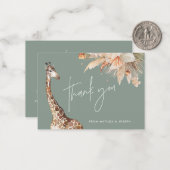 Botanische pampas gras giraffe safari dank u notitiekaartje (Voorkant / Achterkant in situ)