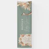 Botanische pampas gras moderne rustige sage groen spandoek (Verticaal)