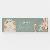 Botanische pampas gras moderne rustige sage groen spandoek (Horizontaal)