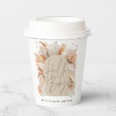 Botanische pampas gras moderne rustige terracotta  papieren bekers (Voorkant)