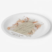 Botanische pampas gras moderne rustige terracotta papieren bordje (Gekanteld)