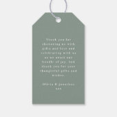 Botanische pampas grasgiraffe safari groene cadeaulabel (Achterkant)